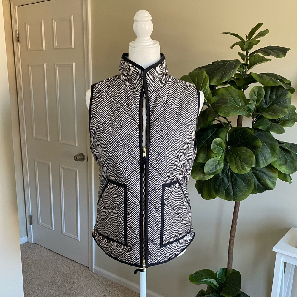 NWT JCrew Black & White Vest, Size S
